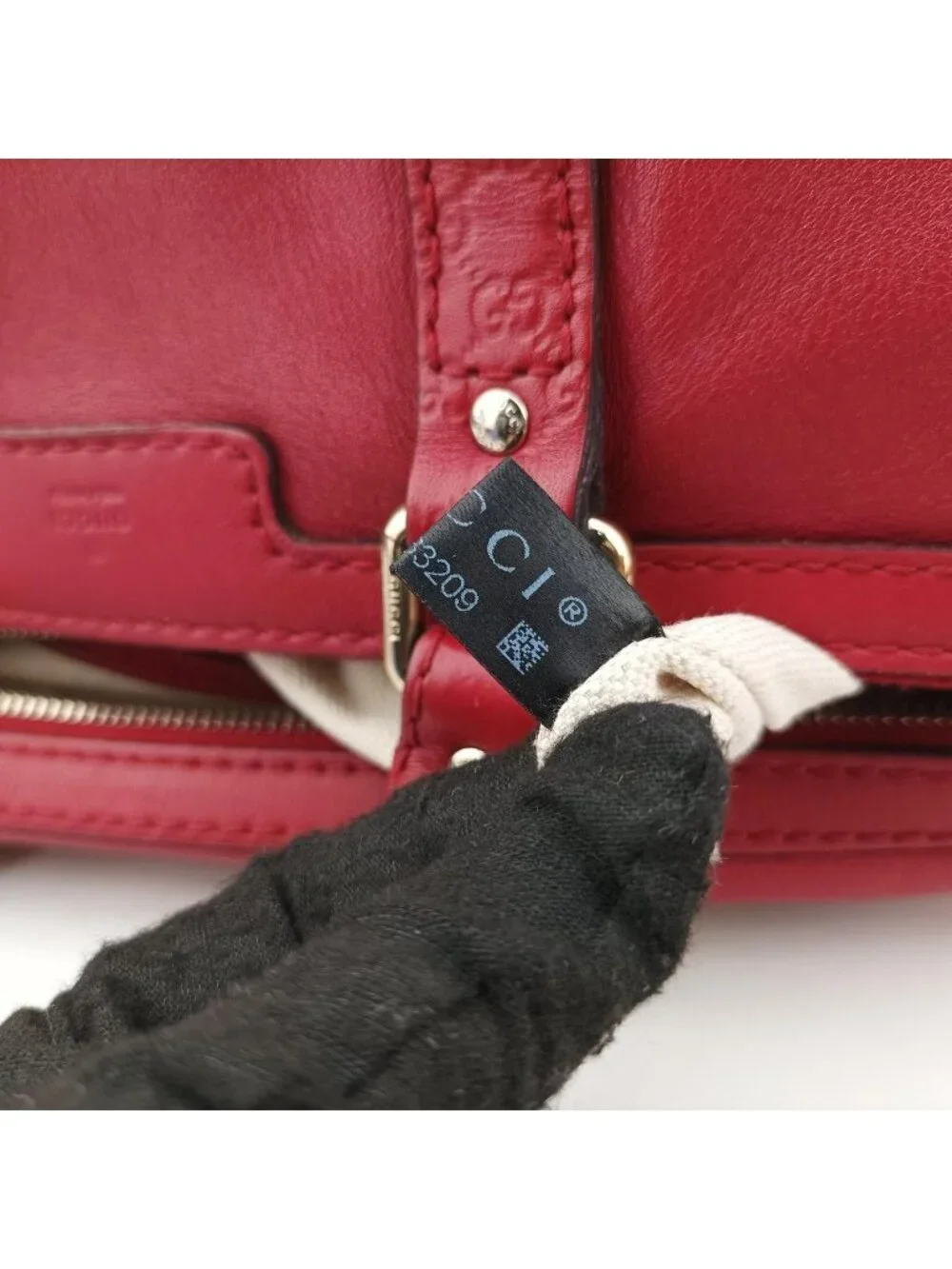 Gucci Guccissima Trim Web Joy Red Leather Shoulder